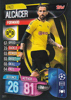 Paco Alcacer Borussia Dortmund 2019/20 Topps Match Attax CL #DOR11